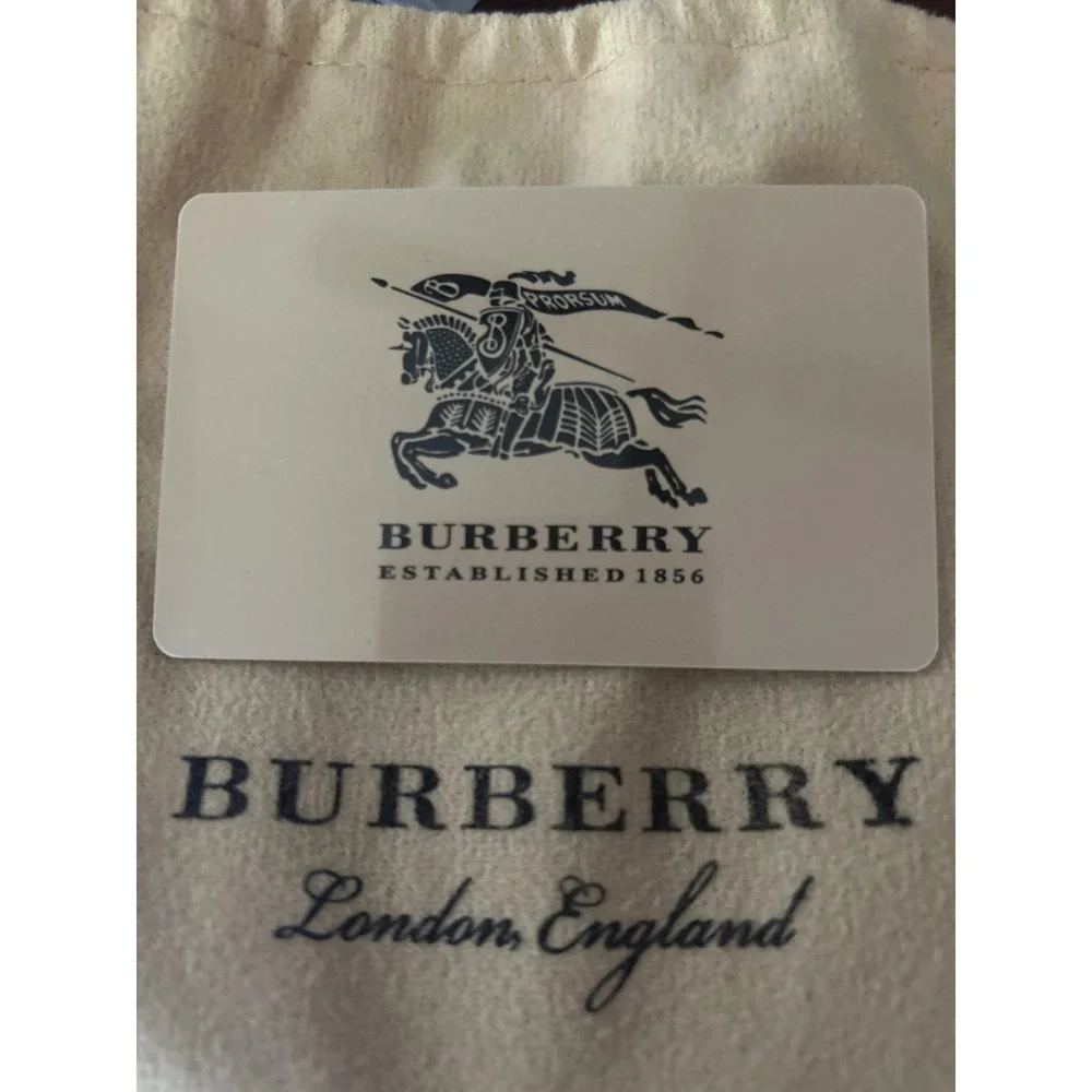Burberry Mens House Check Leather Belt Silver Buckle Beige Black 38/95